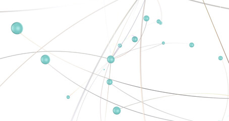 Digital cyberspace with particles and Digital data network connections concept.