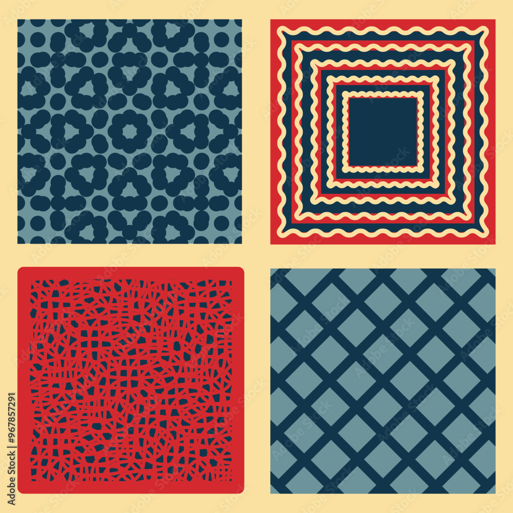 Poster four textured squares, backgrounds for creating design projects. set 4 of vector decorative elements