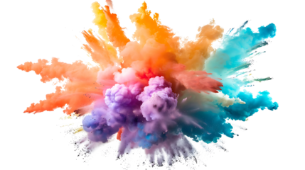 multicolor color explosion isolated on white