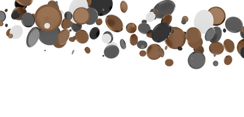  Colorful assorted confetti with serpentine on white