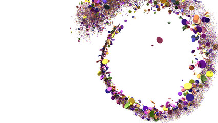  Multicolored confetti on white