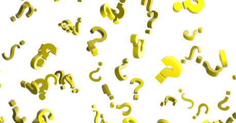 Infinite question marks, original 3d rendering