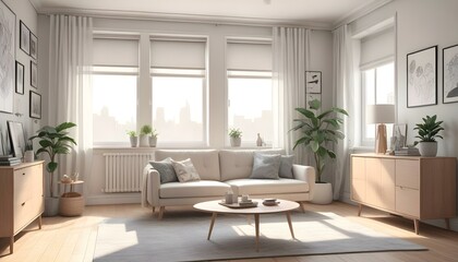 Photo interior modern design room 3d illustration;