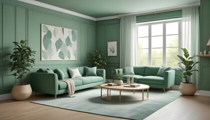 Photo interior modern design room 3d illustration;