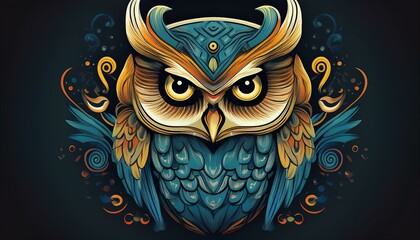 Folklore Owl conceptual colorful owl Illustration as they appear in various cultures and mythologies from around the world 