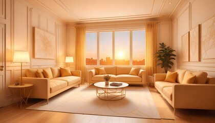 Photo interior modern design room 3d illustration;