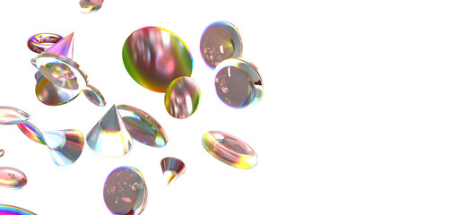 gold  serpentine confetti on transparent background. luxury isolated