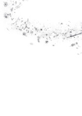 Winter Flurry: Mesmeric 3D Illustration Depicting Descending Festive Snowflakes