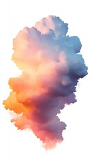 Obraz premium Dramatic and colorful sunset clouds isolated on white background