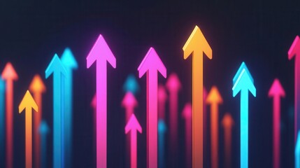 Logistic supply chain with economic arrows, growth in motion,