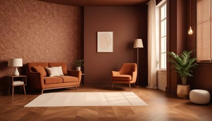Photo interior modern design room 3d illustration;