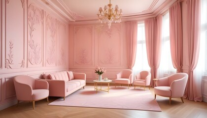 Fototapeta premium Photo interior modern design room 3d illustration;