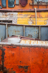 Old fishing boats detail, san antonio oeste ,rio negro, argentina