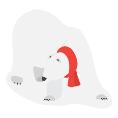 3D Isometric Flat Vector Set of Polar Bear Postures, White Big Animal. Item 1