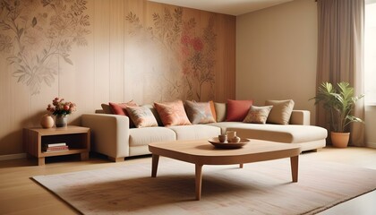 Fototapeta premium Photo interior modern design room 3d illustration;