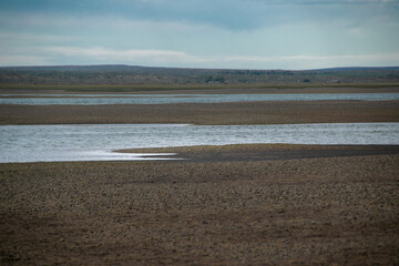 Empty beach, san antonio oeste town, rio negro province, argentina