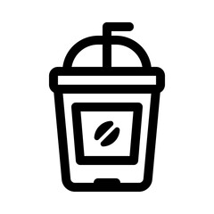 Ice Coffee Line Icon. Single icon, line vector icon