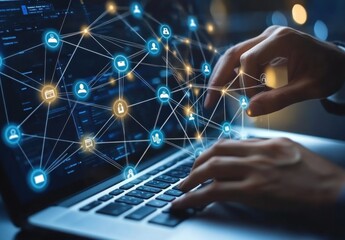 Digital Network Connection on Laptop