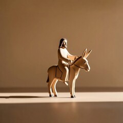A man riding a donkey