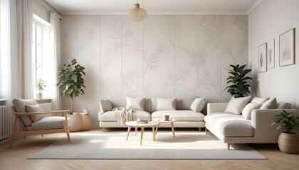 Photo interior modern design room 3d illustration;