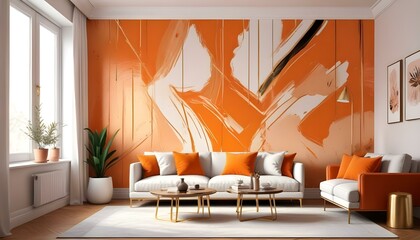 Photo interior modern design room 3d illustration;