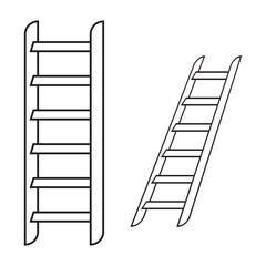 Ladder vector line art, icon, isolated on white background. Climb icon, Ladder silhouette, symbol design for logo, app, website. Ladder concept line icon vector.  Vector illustration.