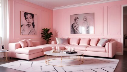 Photo interior modern design room 3d illustration;