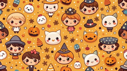 kawaii Halloween wallpaper for kids