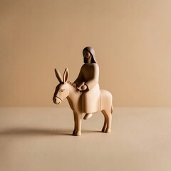 A man riding a donkey 