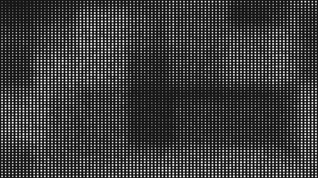 black and white halftone square dotted gradient animation background, abstract animated monochrome pop cartoon comic dots, dynamic minimal retro graphic texture, tech point art pattern motion