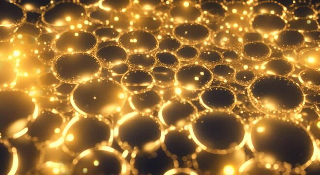 Abstract Sparkling Golden Lights Loop Video Background Shimmering Golden Lights Animation Luxury Concept 4k animation