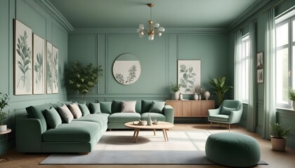 Photo interior modern design room 3d illustration;