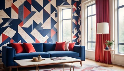Photo interior modern design room 3d illustration;