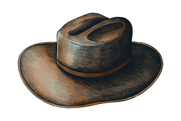 Hand drawn western hat sticker design element