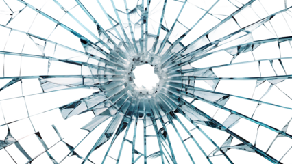 Broken glass effect isolated on white background PNG AI GENERATED