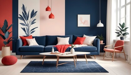 Photo interior modern design room 3d illustration;