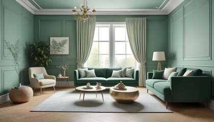 Fototapeta premium Photo interior modern design room 3d illustration;