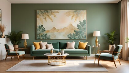 Photo interior modern design room 3d illustration;