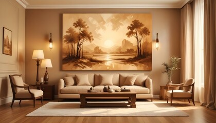 Photo interior modern design room 3d illustration;