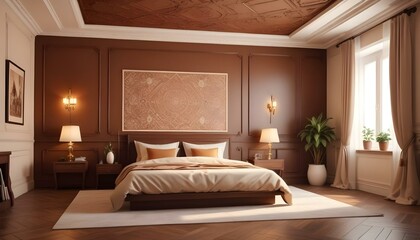 Photo interior modern design room 3d illustration;