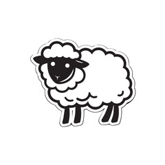 Obraz premium Sheep in cartoon, doodle style . Image for t-shirt, web, mobile apps and ui. Isolated 2d vector illustration in logo, icon, sketch style, Eps 10, black and white. AI Generative