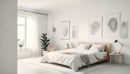 Photo interior modern design room 3d illustration;