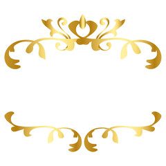 Elegant gold ornamental frame png sticker