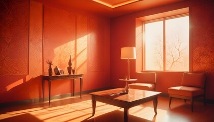 Photo interior modern design room 3d illustration;