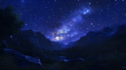 view Milky Way Over Mountains