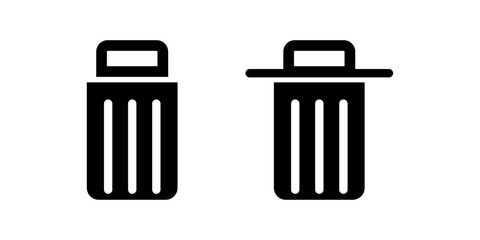 trash icon isolated, Delete icon symbol vector illustration.	