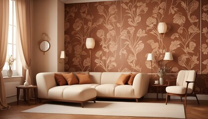 Photo interior modern design room 3d illustration;