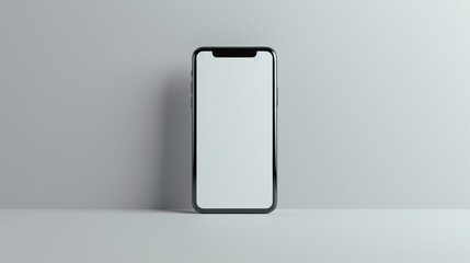 A phone is sitting on a table with a white background
