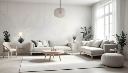 Photo interior modern design room 3d illustration;