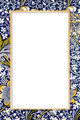 Obraz premium Vintage floral frame png William Morris inspired pattern